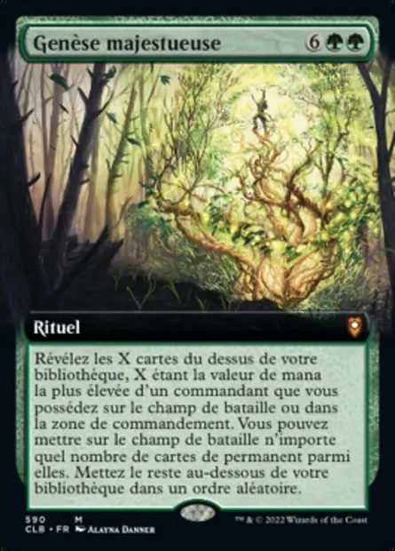 Genèse majestueuse, carte Magic CLB 590 — extension Commander Légendes : la bataille de la Porte de Baldur