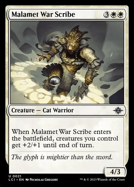 Malamet War Scribe, Magic card LCI 21 — The Lost Caverns of Ixalan set