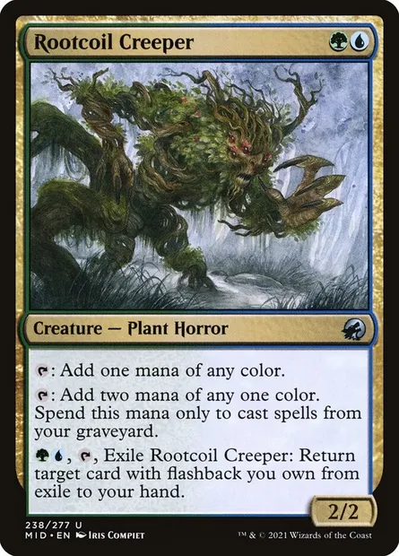Rootcoil Creeper, Magic card MID 238 — Innistrad: Midnight Hunt set