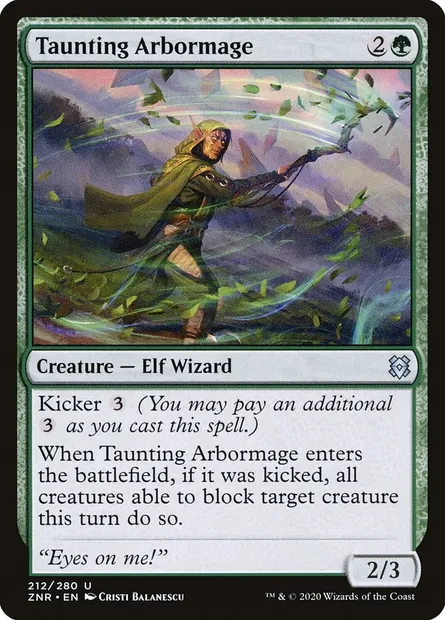 Taunting Arbormage, Magic card ZNR 212 — Zendikar Rising set
