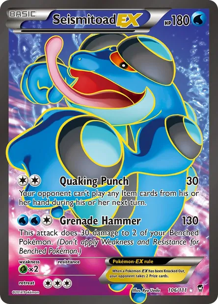 Seismitoad EX, Pokémon card FFI 106 — Furious Fists set