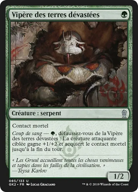 Vipère des terres dévastées, carte Magic GK2 85 — extension RNA Guild Kit