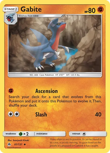 Gabite, Pokémon card FLI 61 — Forbidden Light set