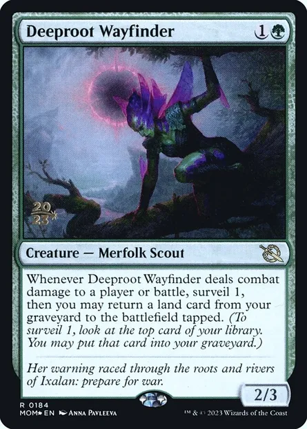 Deeproot Wayfinder, Magic card PMOM 184s — March of the Machine Promos set