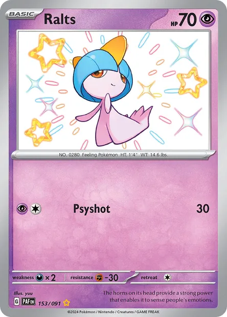 Ralts, Pokémon card PAF 153 — Paldean Fates set