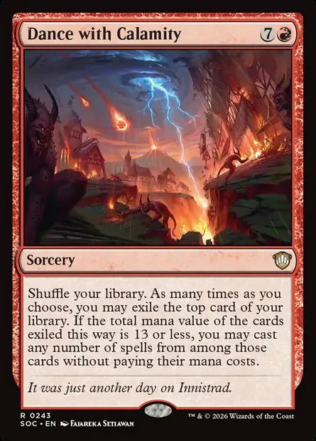 Dance with Calamity, Magic card SOC 243 — Secrets of Strixhaven Commander set