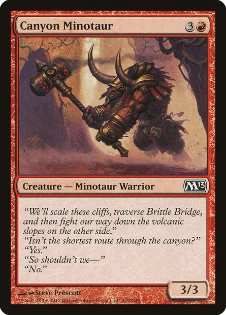 Canyon Minotaur, Magic card M13 122 — Magic 2013 set