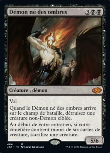 Démon né des ombres, carte Magic J22 464 — extension Jumpstart 2022