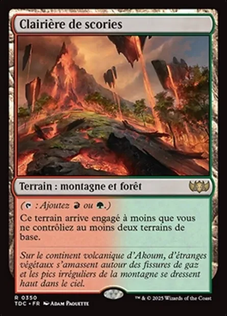 Clairière de scories, carte Magic TDC 350 — extension Tarkir: Dragonstorm Commander