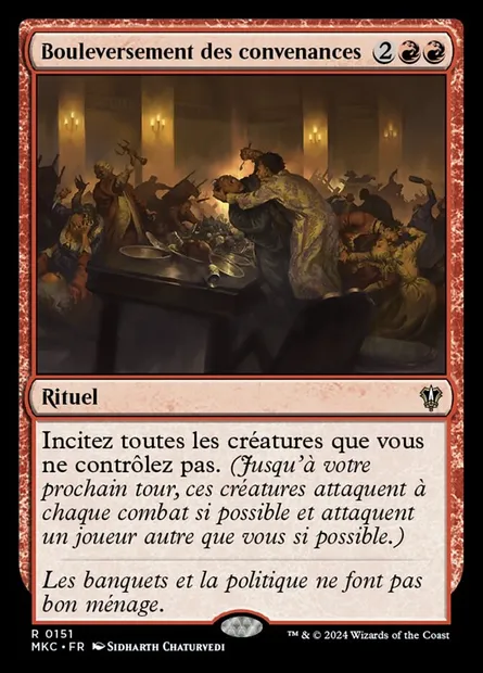 Bouleversement des convenances, carte Magic MKC 151 — extension Murders at Karlov Manor Commander