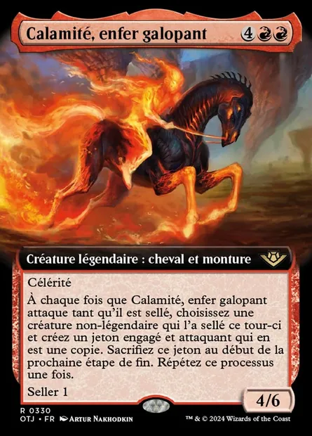 Calamité, enfer galopant, carte Magic OTJ 330 — extension Outlaws of Thunder Junction