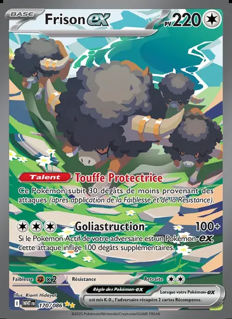 Frison-ex, carte Pokémon WHT 170 — extension Flamme Blanche
