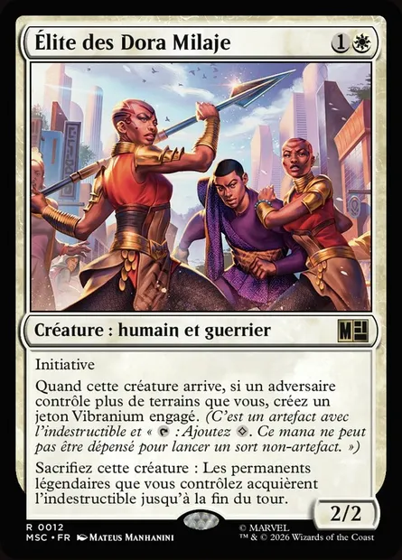 Élite des Dora Milaje, carte Magic MSC 12 — extension Marvel Super Heroes Commander