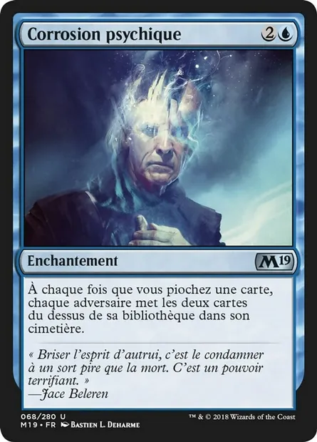 Corrosion psychique, carte Magic M19 68 — extension Core Set 2019
