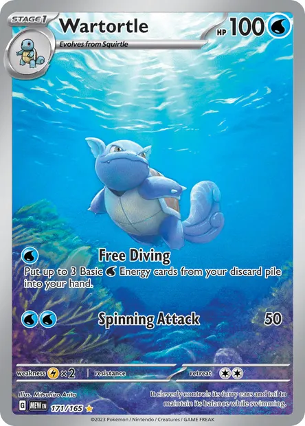 Wartortle, Pokémon card MEW 171 — 151 set