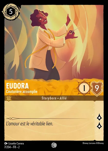 Eudora - Couturière accomplie, carte Disney Lorcana CH2-007 — extension L'Ascension des Floodborn