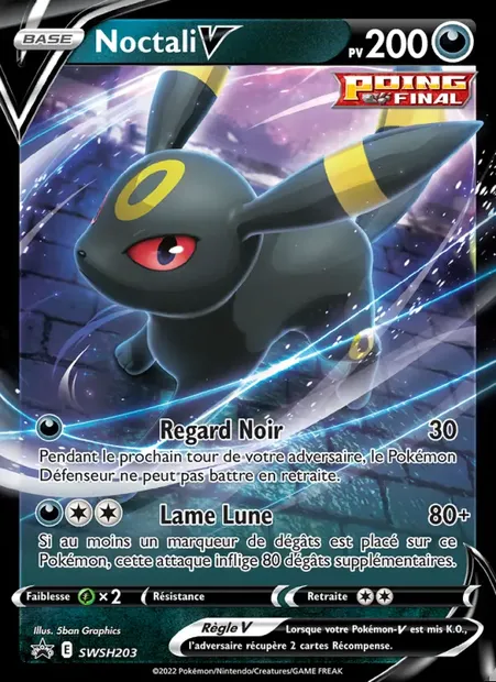 Noctali V, carte Pokémon SWSH 203 — extension Promo SWSH