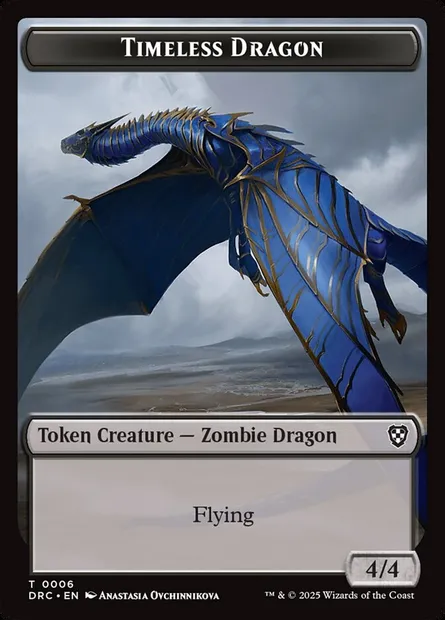 Timeless Dragon, Magic card TDRC 6 — Aetherdrift Commander Tokens set