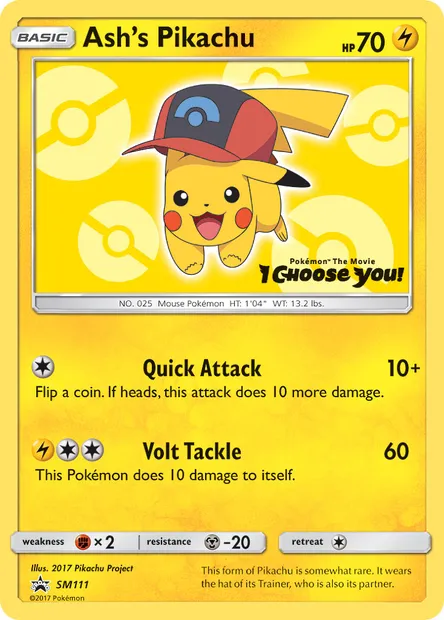 Ash's Pikachu, Pokémon card SM 111 — SM Black Star Promos set
