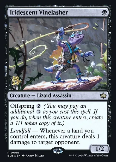 Iridescent Vinelasher, Magic card PBLB 99s — Bloomburrow Promos set