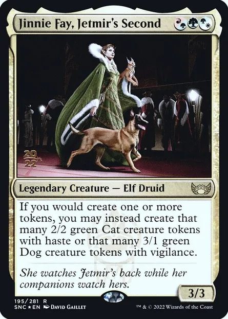 Jinnie Fay, second de Jetmir, carte Magic PSNC 195s — extension Streets of New Capenna Promos