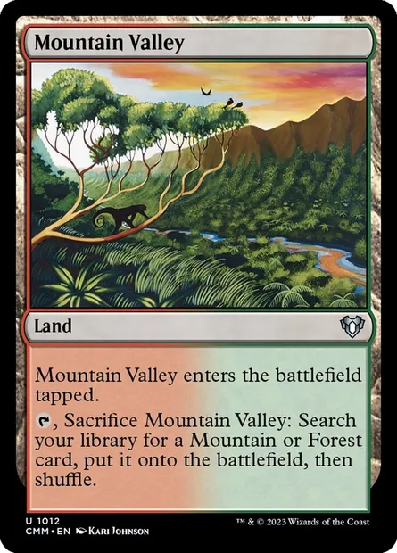 Mountain Valley, Magic card CMM 1012 — Commander Masters set