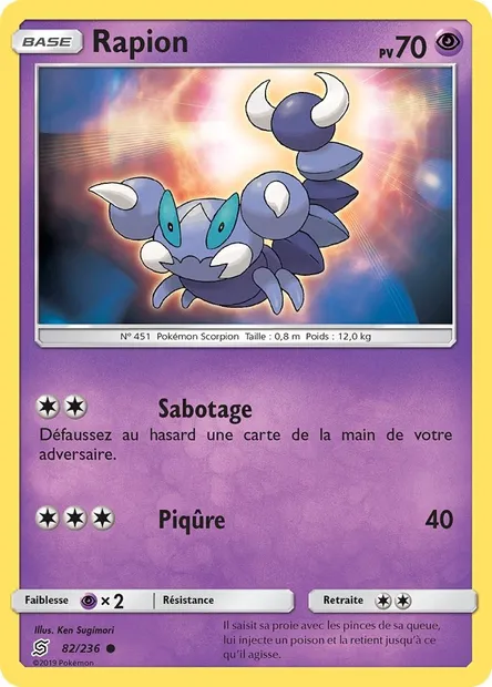 Rapion, carte Pokémon UNM 82 — extension Harmonie des Esprits