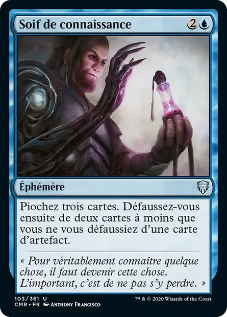 Soif de connaissance, carte Magic CMR 103 — extension Commander Legends
