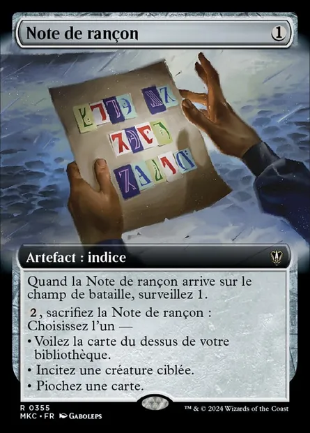 Note de rançon, carte Magic MKC 355 — extension Murders at Karlov Manor Commander