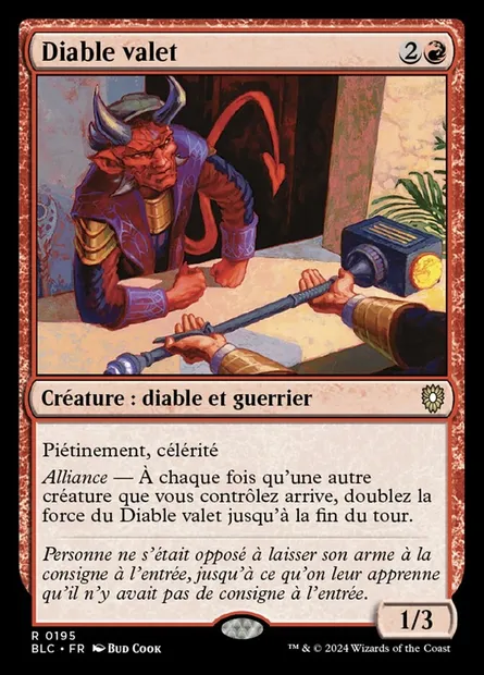 Diable valet, carte Magic BLC 195 — extension Bloomburrow Commander