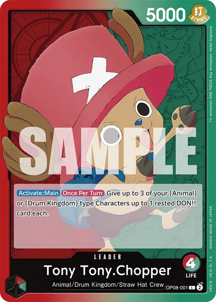 Tony-Tony Chopper, carte One Piece OP08-001 — extension TWO LEGENDS