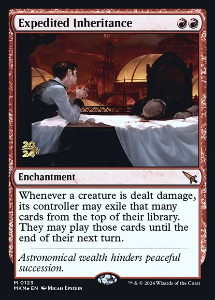 Héritage précipité, carte Magic PMKM 123s — extension Murders at Karlov Manor Promos