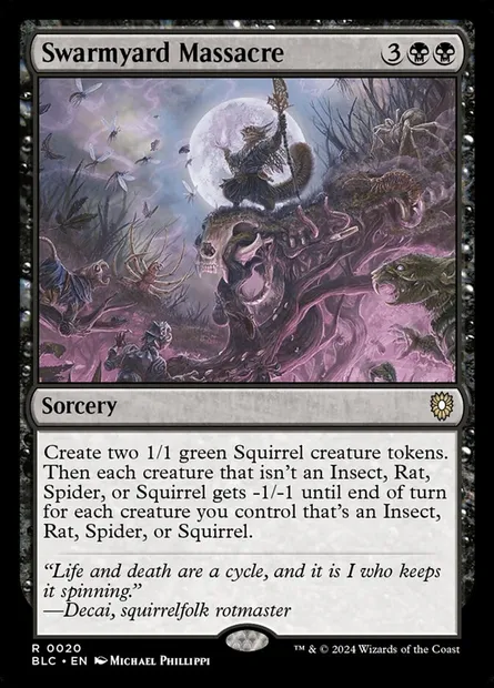 Swarmyard Massacre, Magic card BLC 20 — Bloomburrow Commander set