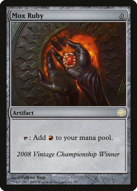 Mox Ruby, carte Magic OVNT 2008 — extension Vintage Championship