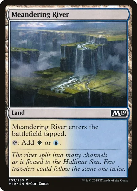 Meandering River, Magic card M19 253 — Core Set 2019 set