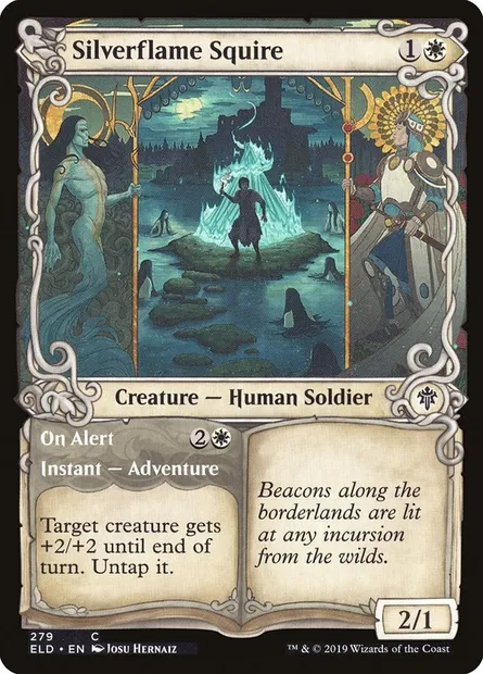 Silverflame Squire // On Alert, Magic card ELD 279 — Throne of Eldraine set