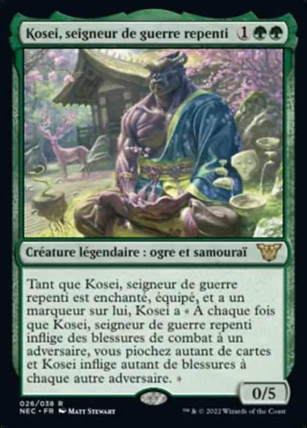 Kosei, seigneur de guerre repenti, carte Magic NEC 26 — extension Neon Dynasty Commander