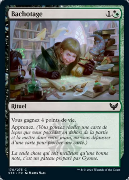 Bachotage, carte Magic STX 170 — extension Strixhaven: l'Académie des Mages
