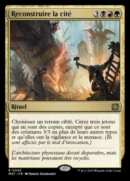 Reconstruire la cité, carte Magic MAT 43 — extension L'invasion des machines : le jour d'après