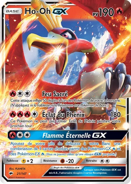 Ho-Oh GX, carte Pokémon BUS 21 — extension Ombres Ardentes