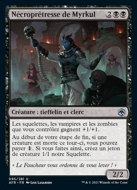 Nécroprêtresse de Myrkul, carte Magic AFR 95 — extension Forgotten Realms: Aventures dans les Royaumes Oubliés