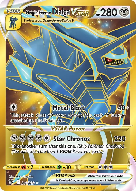 Origin Forme Dialga VSTAR, Pokémon card ASR 210 — Astral Radiance set