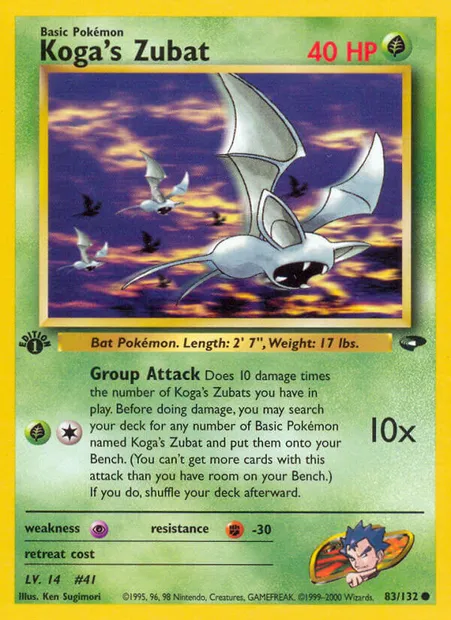Koga's Zubat, carte Pokémon GC 83 — extension Gym Challenge