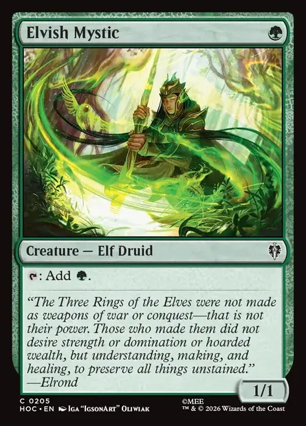 Elvish Mystic, Magic card HOC 205 — The Hobbit Eternal set