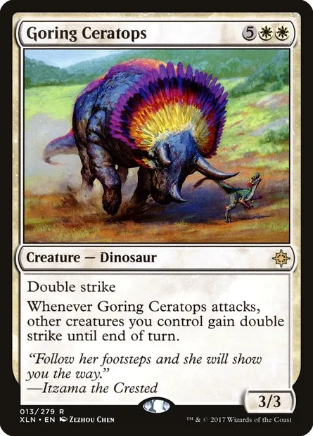 Goring Ceratops, Magic card XLN 13 — Ixalan set