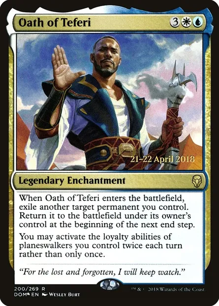 Oath of Teferi, Magic card PDOM 200s — Dominaria Promos set