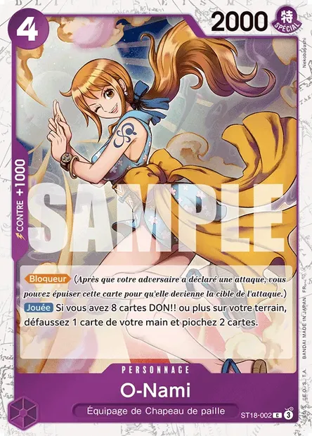 O-Nami, carte One Piece ST18-002 — extension VIOLET Monkey D. Luffy