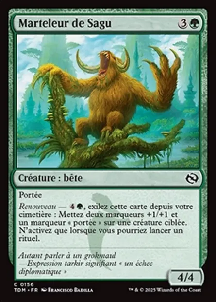 Marteleur de Sagu, carte Magic TDM 156 — extension Tarkir: Dragonstorm