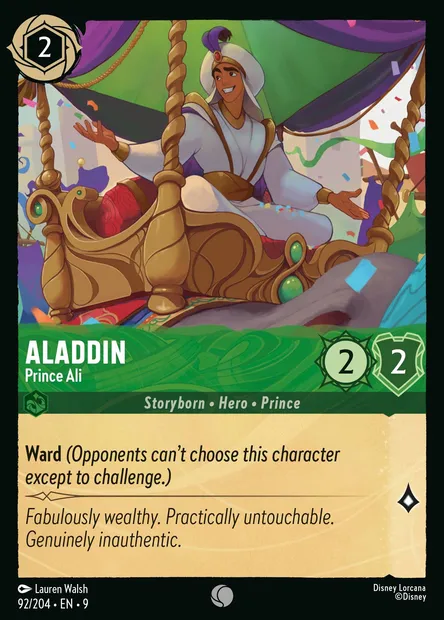 Aladdin - Prince Ali, Disney Lorcana card CH9-092 — Fabled set