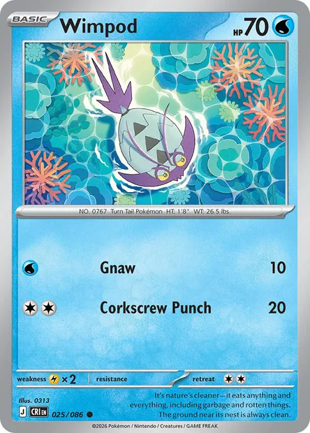 Wimpod, Pokémon card CRI 025 — Chaos Rising set